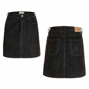 Chocolate Brown Brushed Cotton Denim Skirt